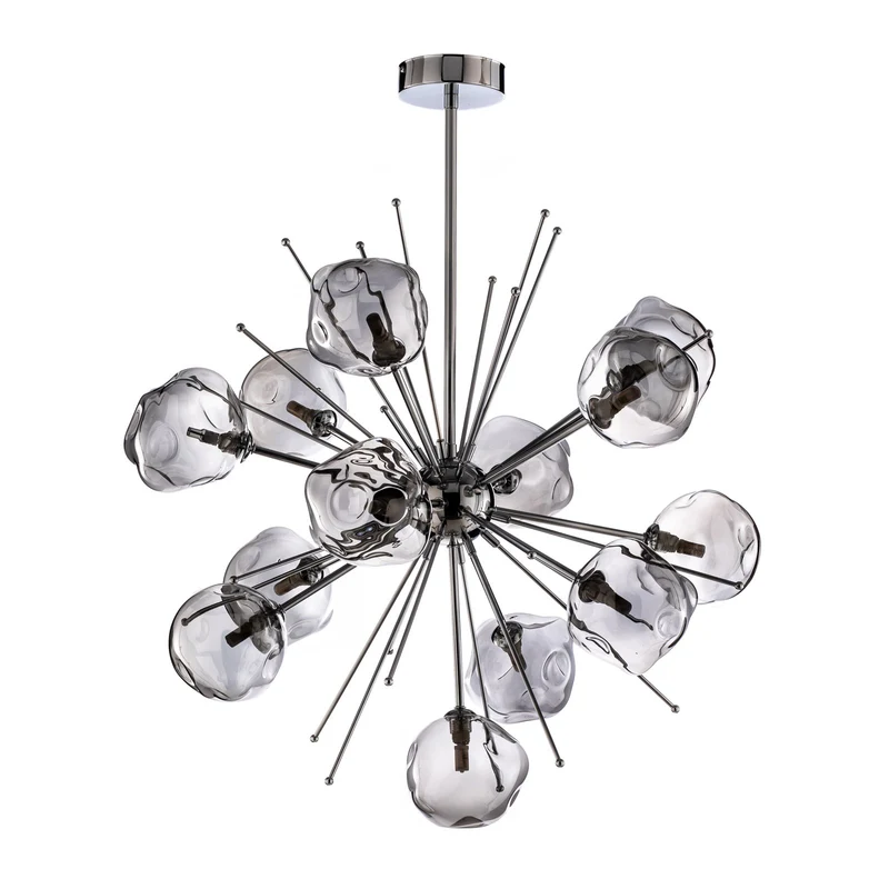 B-Ware AV-1777-13K Hängelampe Pendelleuchte chromfarben Glas Deckenlampe 13-flg dimmbar