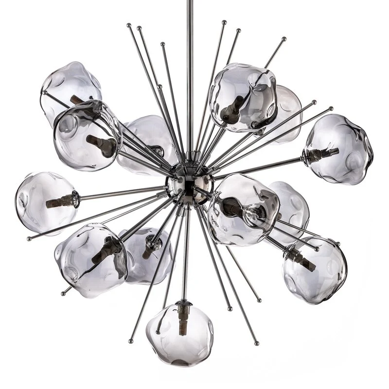 B-Ware AV-1777-13K Hängelampe Pendelleuchte chromfarben Glas Deckenlampe 13-flg dimmbar