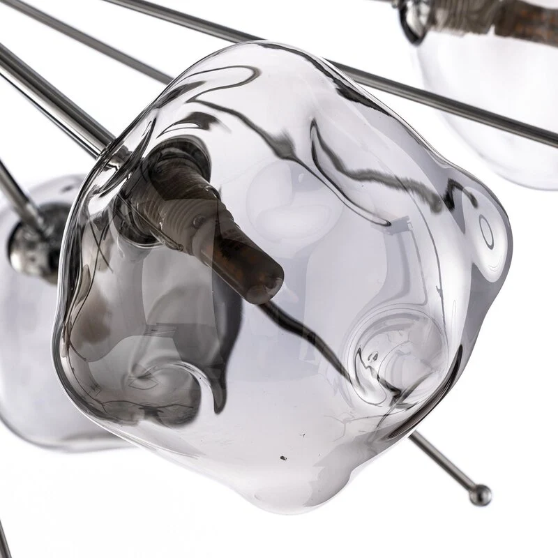 B-Ware AV-1777-13K Hängelampe Pendelleuchte chromfarben Glas Deckenlampe 13-flg dimmbar