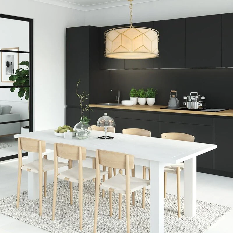 B-Ware Maytoni Hängeleuchte Pendelleuchte Messina Leinen gold beige Metall Lampenschirm