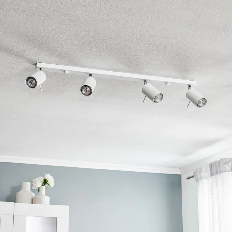 B-Ware Euluna Deckenstrahler Round, Lampe Leuchte Deckenlampe weiß vierflammig linear