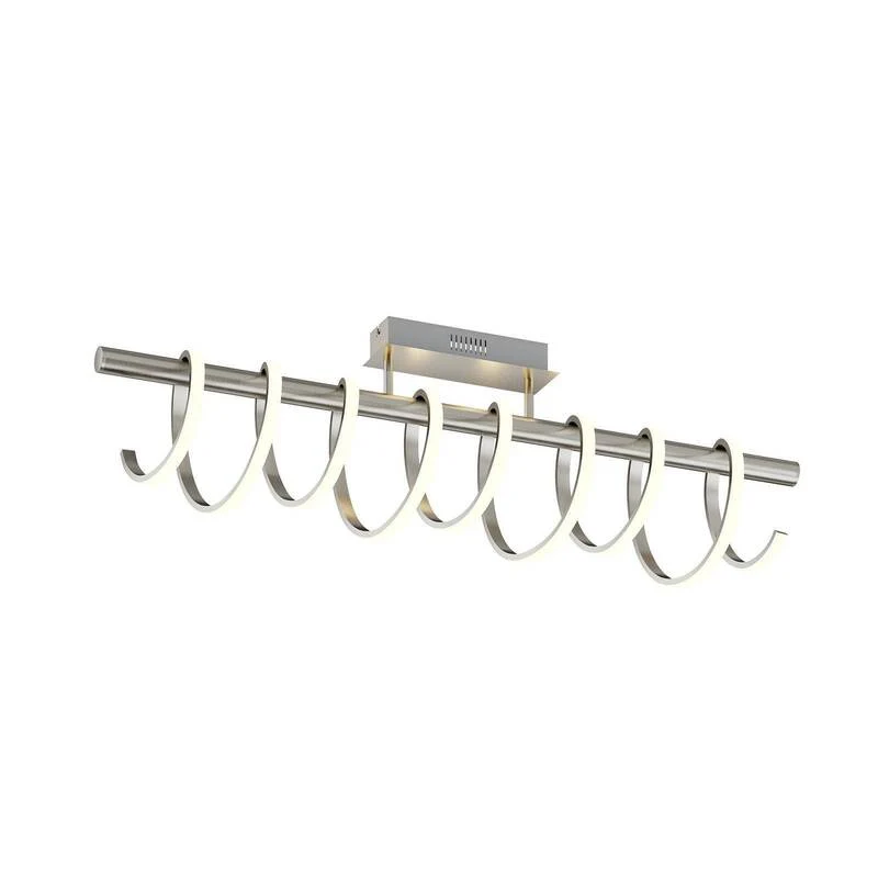B-Ware Lucande Milora LED-Deckenlampe 100 cm nickel Deckenlampe Deckenlicht Dekolampe