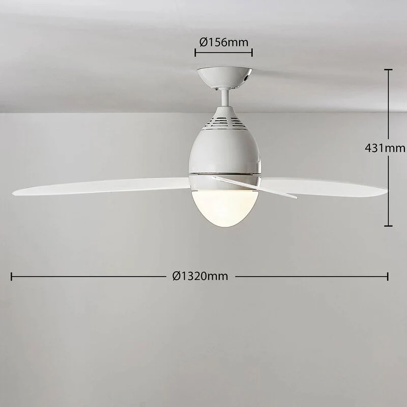 B-Ware Lindby Deckenventilator Deckenlampe Deckenlampe Piara beleuchtet weiß glänzend