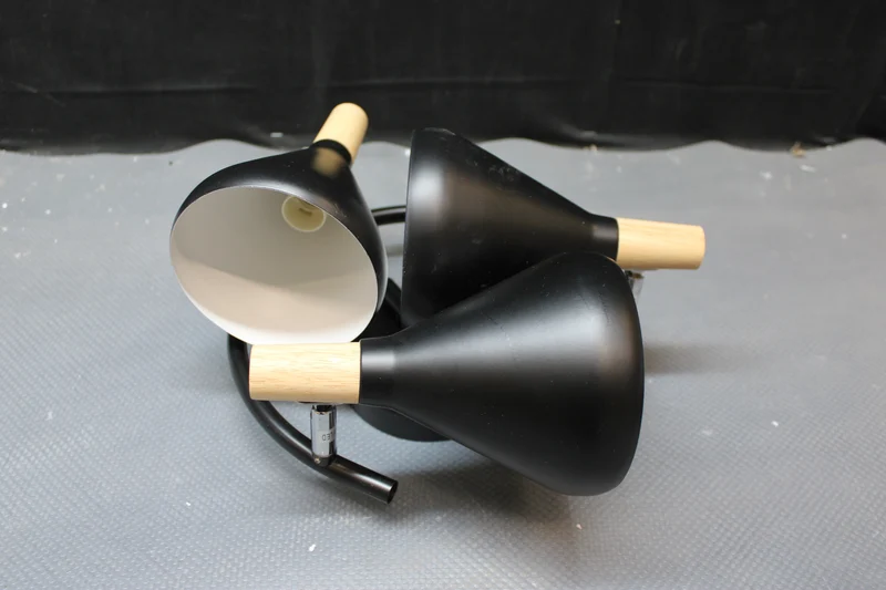 B-Ware Deckenleuchte Lampe Deckenlampe Arina LED Schwarz Holz rund Skandinavisch 3-flg