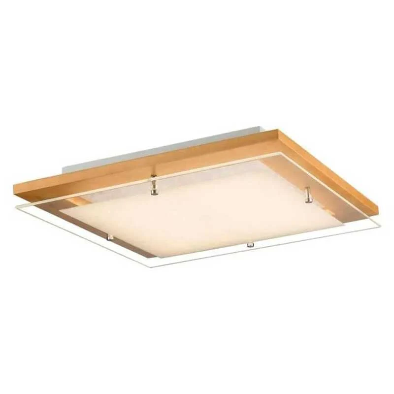 B-Ware Deckenleuchte Lampe LED Holz Cattleya Leuchte braun 32cm quadratisch Deckenlampe