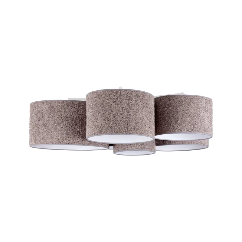 B-Ware Boucle Deckenleuchte Lampe Hauptbeleuchtung sechs Schirme grau Wohnraum876