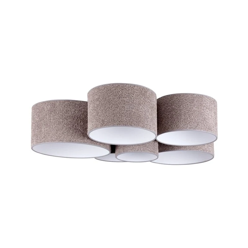 B-Ware Boucle Deckenleuchte Lampe Hauptbeleuchtung sechs Schirme grau Wohnraum876