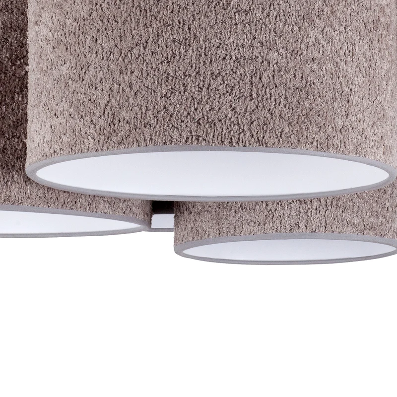 B-Ware Boucle Deckenleuchte Lampe Hauptbeleuchtung sechs Schirme grau Wohnraum876