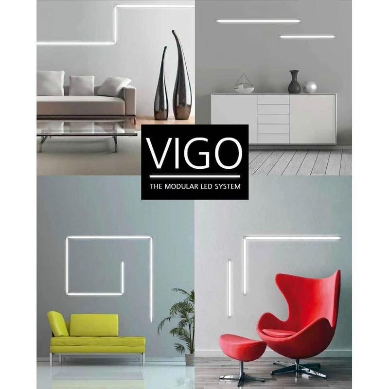 VIGO System 1er Strahlermodul und T-Stück Alu-matt