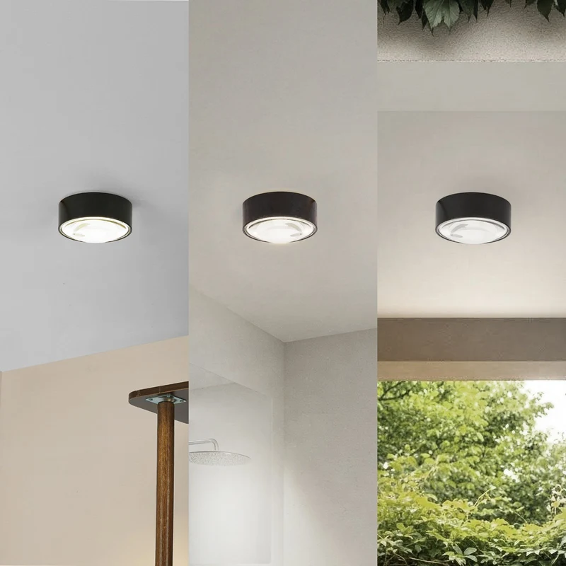 B-Ware Lindby LED Downlight Einbaustrahler Siaka schwarz Metall rund IP65