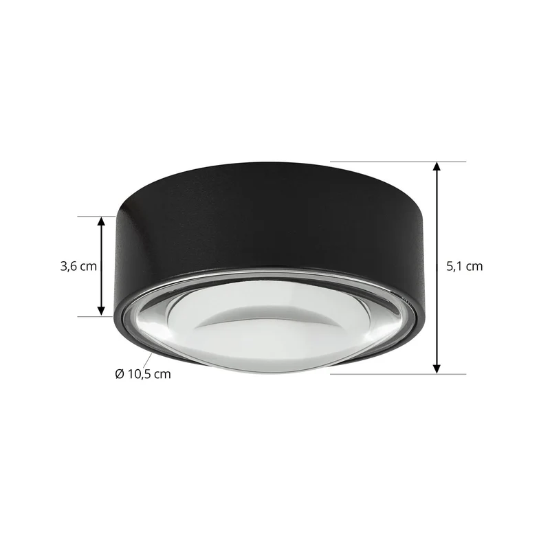 B-Ware Lindby LED Downlight Einbaustrahler Siaka schwarz Metall rund IP65