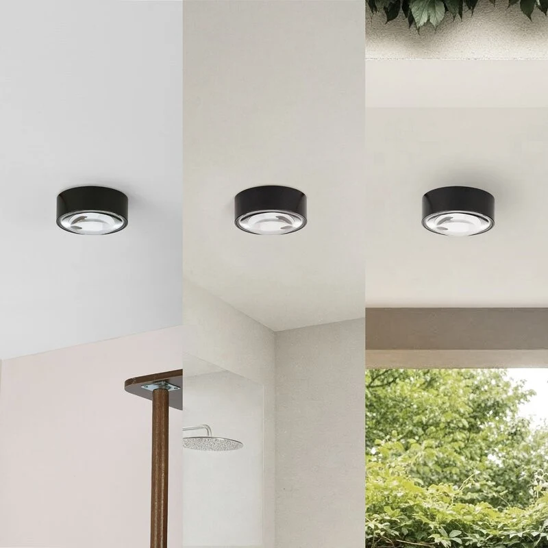 B-Ware Lindby LED Downlight Einbaustrahler Siaka schwarz Metall rund IP65