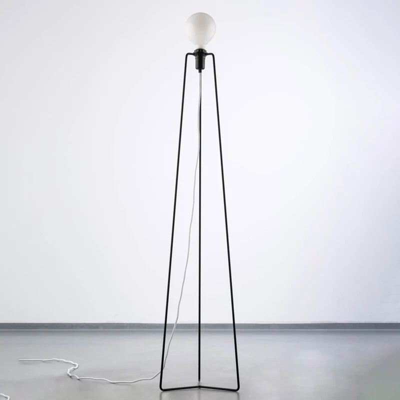 B-Ware GRUPA Stehleuchte Bodenlampe LED Modell M3 schwarz Kabel weiß Stahl Glas