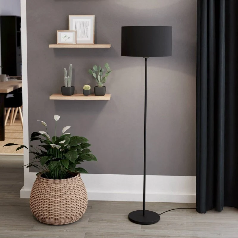 B-Ware Eglo Stehleuchte Stehlampe Maserlo Standleuchte Höhe 151 cm Stoff/Stahl schwarz