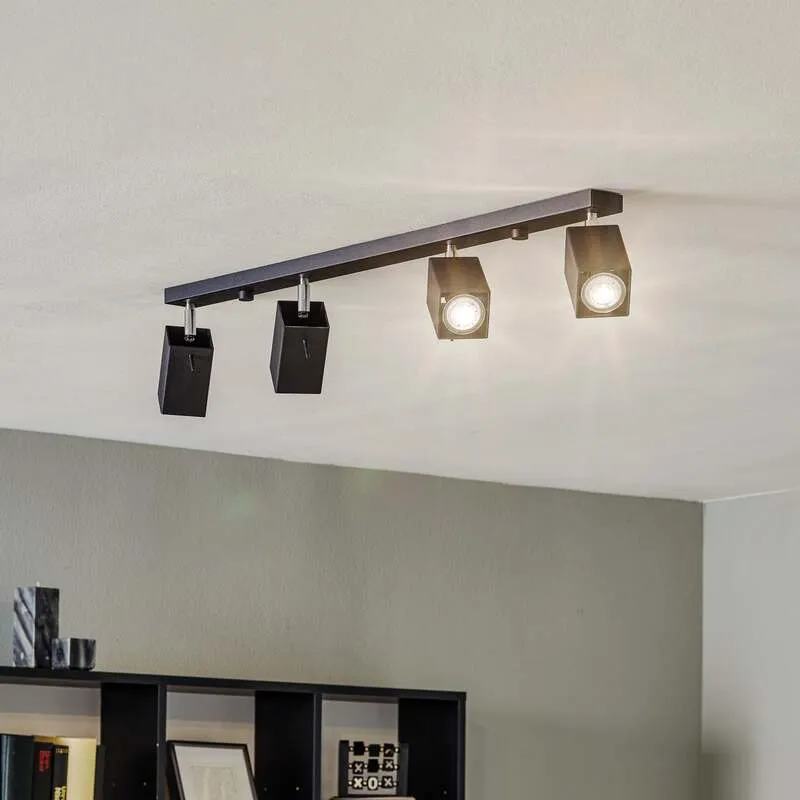 B-Ware Euluna Deckenstrahler Square Deko-Deckenlampe GU10 schwarz vierflammig linear