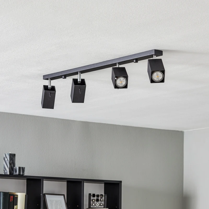 B-Ware Euluna Deckenstrahler Square Deko-Deckenlampe GU10 schwarz vierflammig linear
