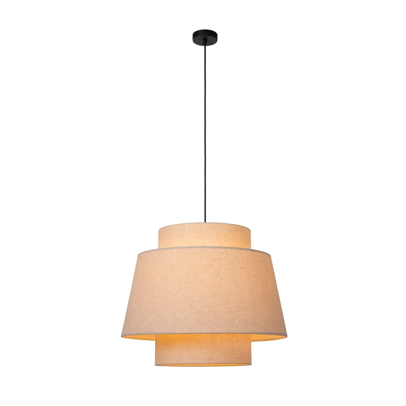 B-Ware Lucide Hängeleuchte Pendelleuchte Tribute Textil beige rund einflammig 60 cm842