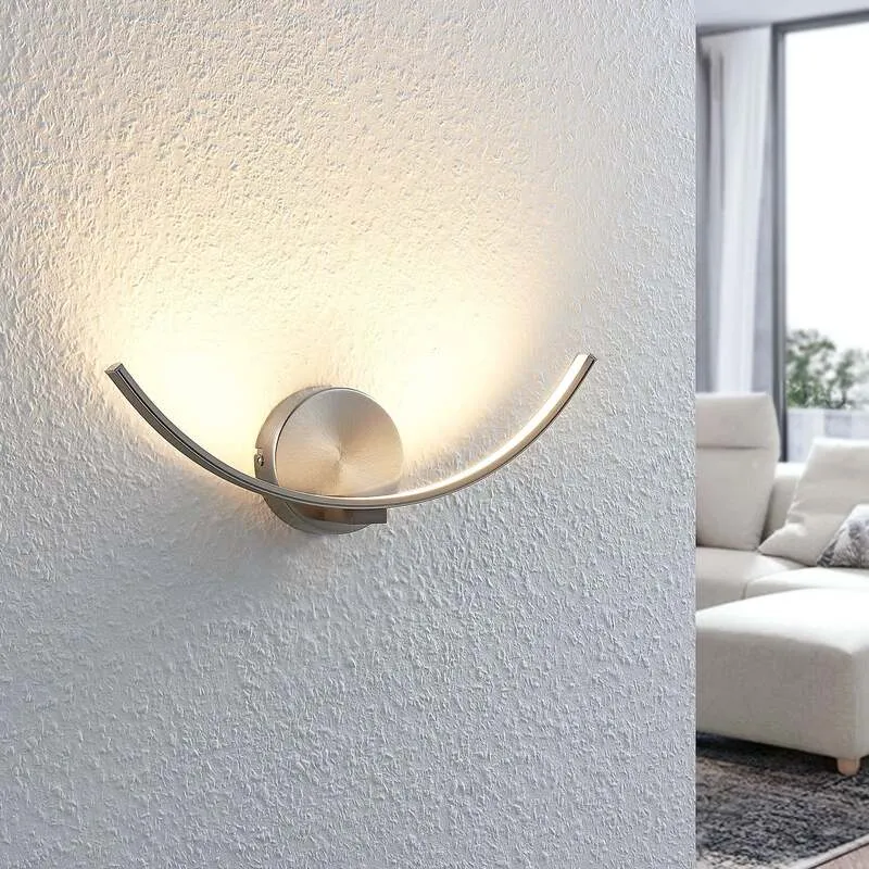 B-Ware Lindby Wandleuchte Wandlampe LED Leuchte Iven nickel warmweiß Beleuchtung 34 cm