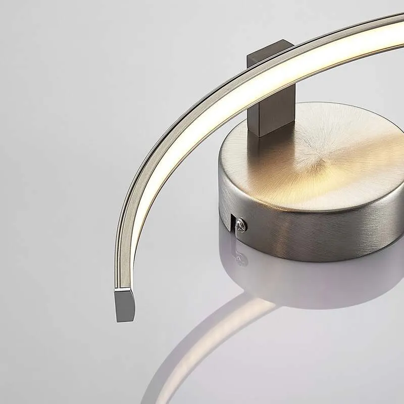 B-Ware Lindby Wandleuchte Wandlampe LED Leuchte Iven nickel warmweiß Beleuchtung 34 cm