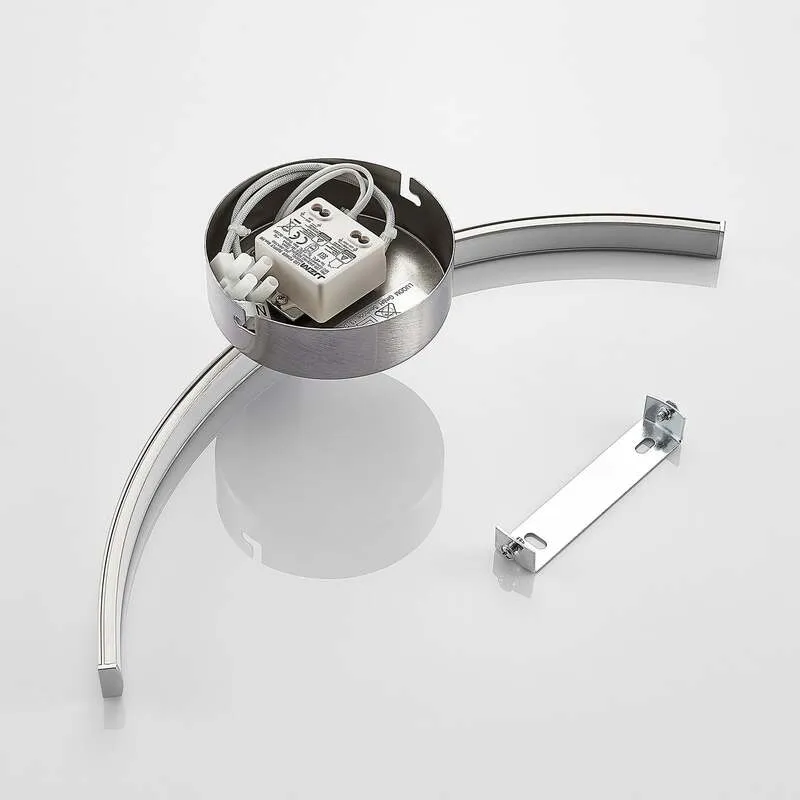 B-Ware Lindby Wandleuchte Wandlampe LED Leuchte Iven nickel warmweiß Beleuchtung 34 cm