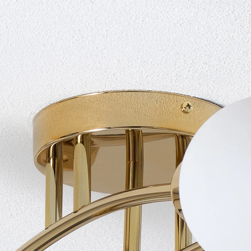 B-Ware Argon Deckenleuchte Lampe Marlo messingfarben Opalglas Stahl Glas weiß 6 flam14