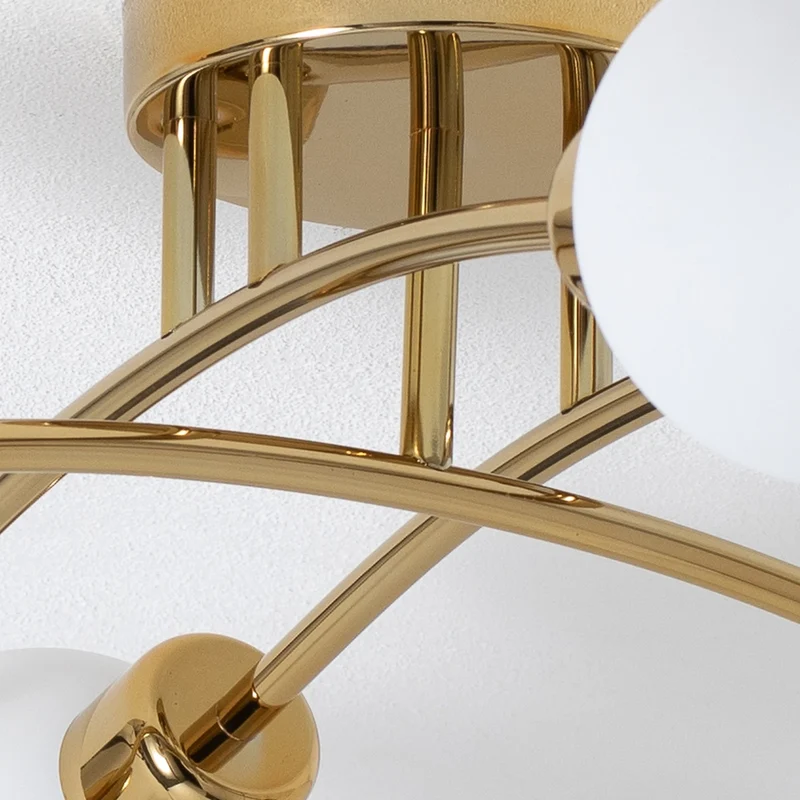 B-Ware Argon Deckenleuchte Lampe Marlo messingfarben Opalglas Stahl Glas weiß 6 flam14