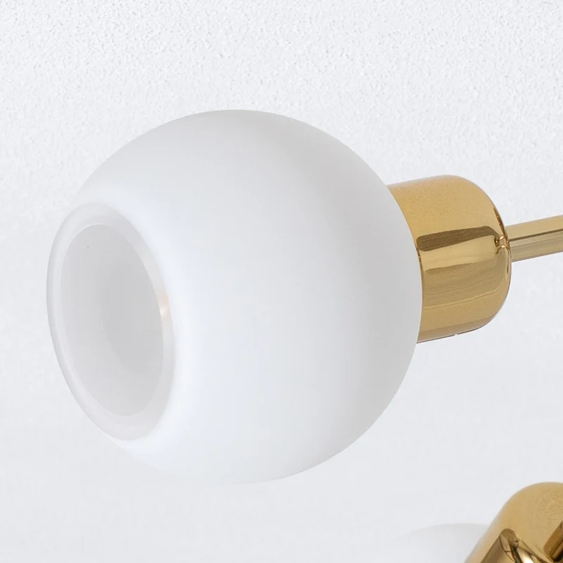 B-Ware Argon Deckenleuchte Lampe Marlo messingfarben Opalglas Stahl Glas weiß 6 flam14