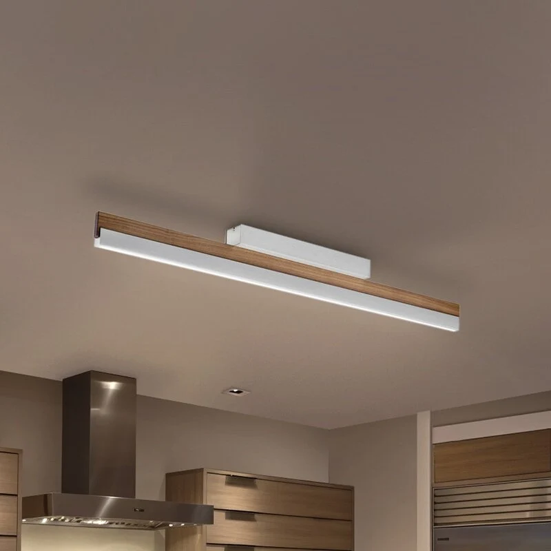 B-Ware Quitani Deckenleuchte Lampe LED nussbaum nickel matt Holz Messing Beleuchtung506