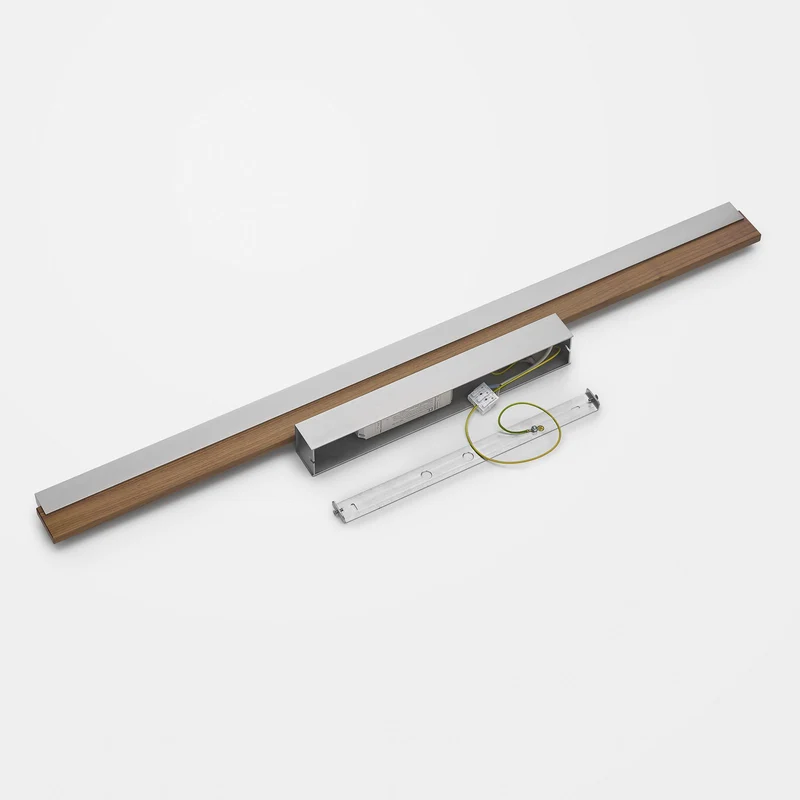 B-Ware Quitani Deckenleuchte Lampe LED nussbaum nickel matt Holz Messing Beleuchtung506