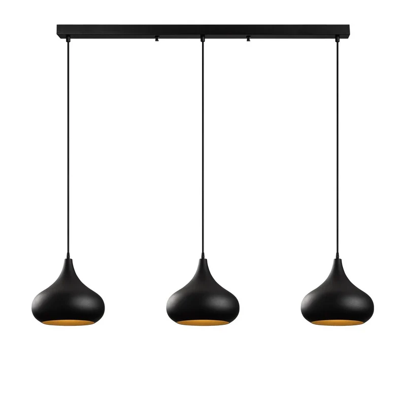 B-Ware Opviq Hängeleuchte Pendelleuchte Muba schwarz Metall Länge 120 cm