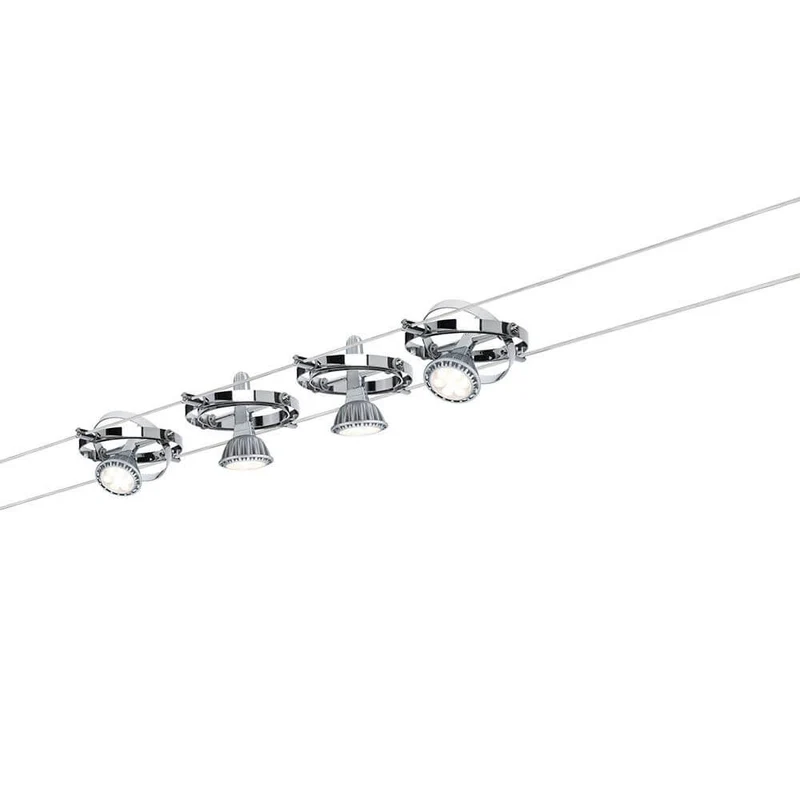 Seilsystem Cardan Chrom mit 4 Spots GU5,3