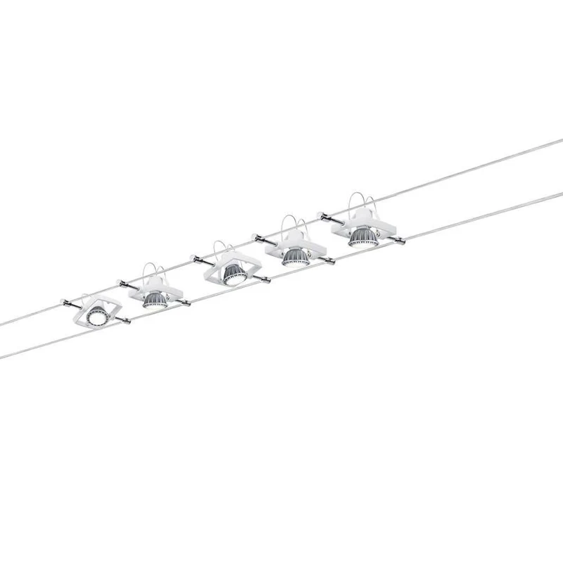 Seilsystem Mac II Weiß mit 5 Spots GU5,3