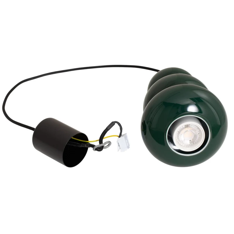 B-Ware Oman Hängeleuchte Pendelleuchte Glas dunkelgrün glänzend Glasleuchte 14 cm