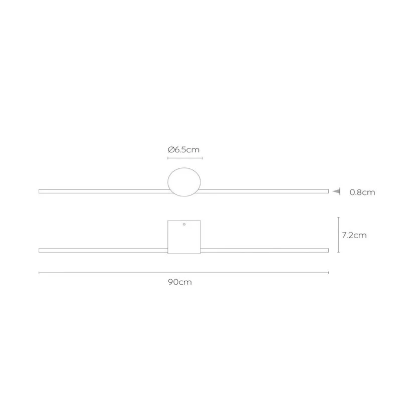 B-Ware Lucide LED Wandleuchte Wandleuchte Licht Mizar 90 cm schwarz Aluminium IP44