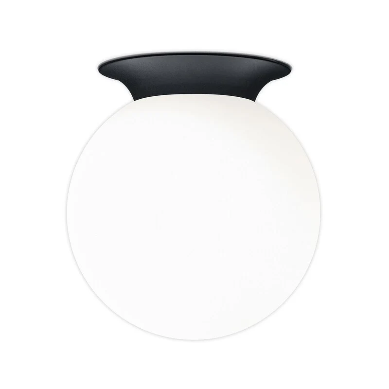 B-Ware HELL Deckenleuchte Lampe Blob Kugelschirm Opalglas schwarz Ø 20 cm E27