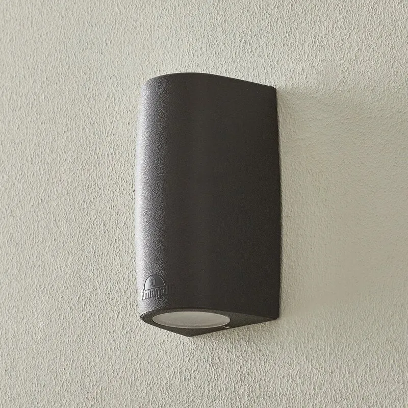 B-Ware Fumagalli Außenwandleuchte Wandlampe LED schwarz GU10 Up Down Außenleuchte