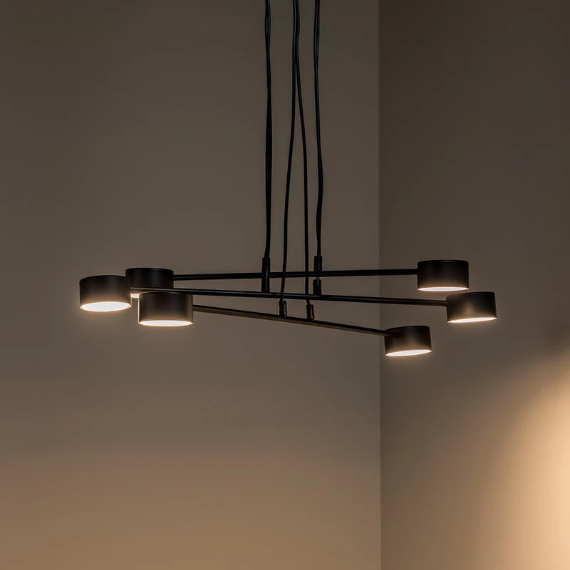 B-Ware Hängeleuchte Modus 6 Stahl sechsflammig GX 53 schwarz Deckenlampe Lampe Leuc446