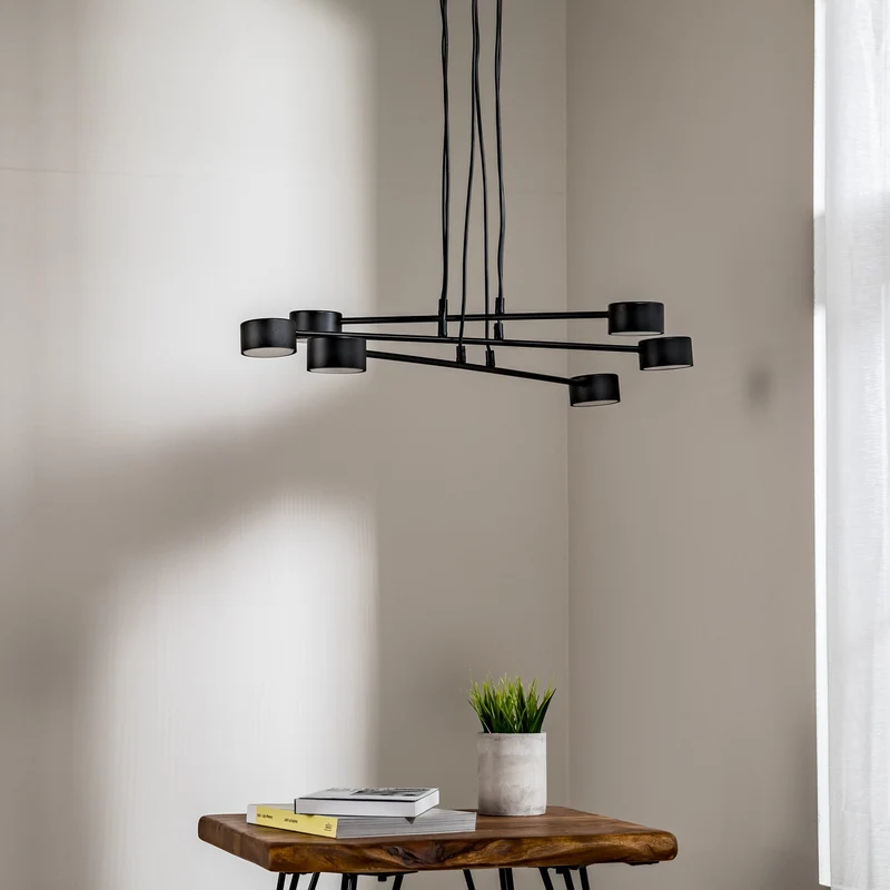 B-Ware Hängeleuchte Modus 6 Stahl sechsflammig GX 53 schwarz Deckenlampe Lampe Leuc446