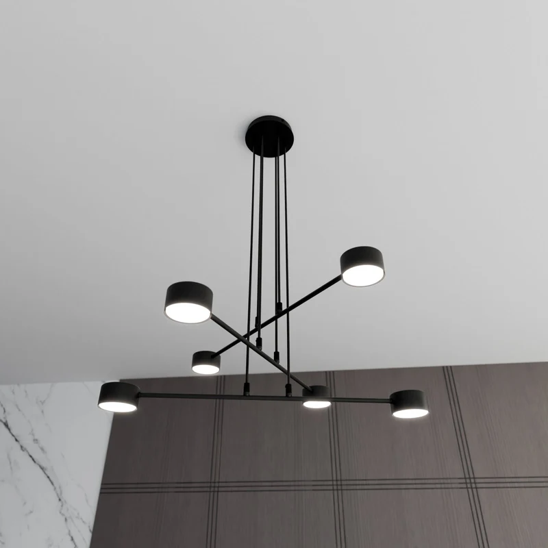 B-Ware Hängeleuchte Modus 6 Stahl sechsflammig GX 53 schwarz Deckenlampe Lampe Leuc446