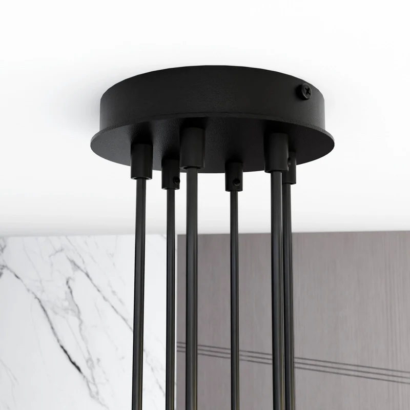 B-Ware Hängeleuchte Modus 6 Stahl sechsflammig GX 53 schwarz Deckenlampe Lampe Leuc446