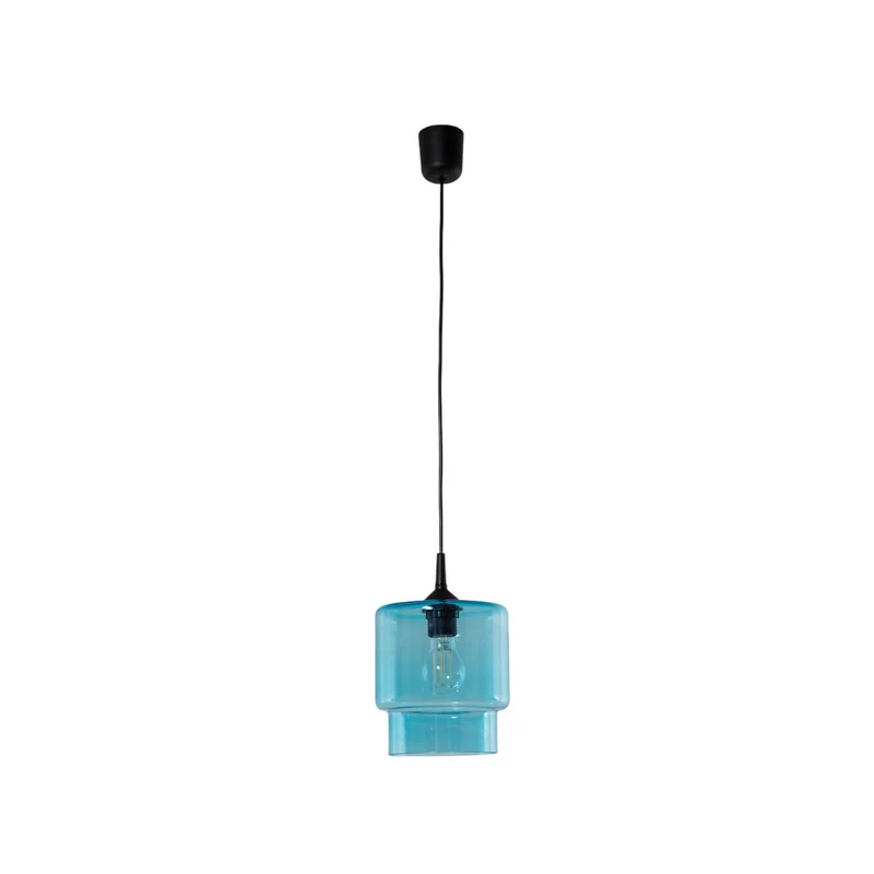 B-Ware Argon Pendelleuchte Hängeleuchte Glas Nesto marineblau E27 Leuchte Lampe
