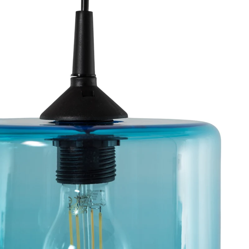 B-Ware Argon Pendelleuchte Hängeleuchte Glas Nesto marineblau E27 Leuchte Lampe