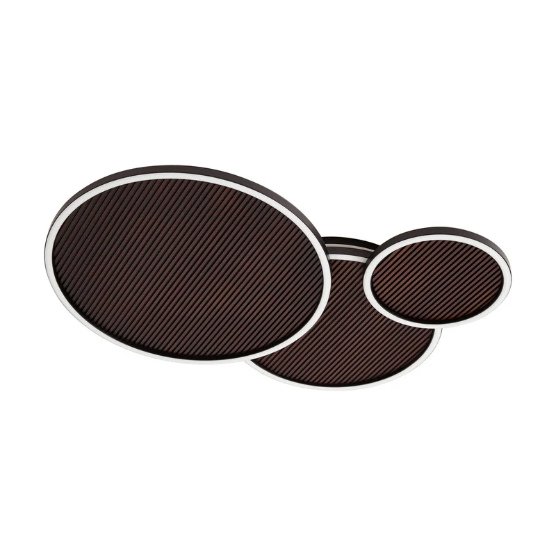 B-Ware Lucande Deckenleuchte Lampe LED Orven schwarz holz dimmbar Eisen Holz 80cm 3000K