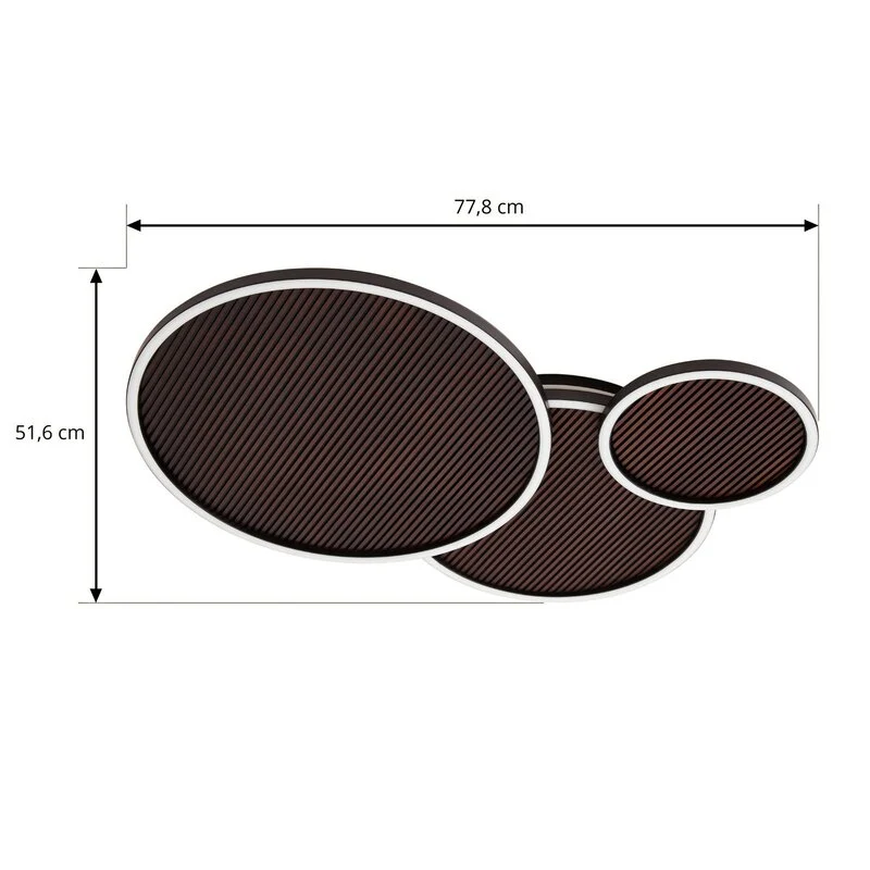 B-Ware Lucande Deckenleuchte Lampe LED Orven schwarz holz dimmbar Eisen Holz 80cm 3000K