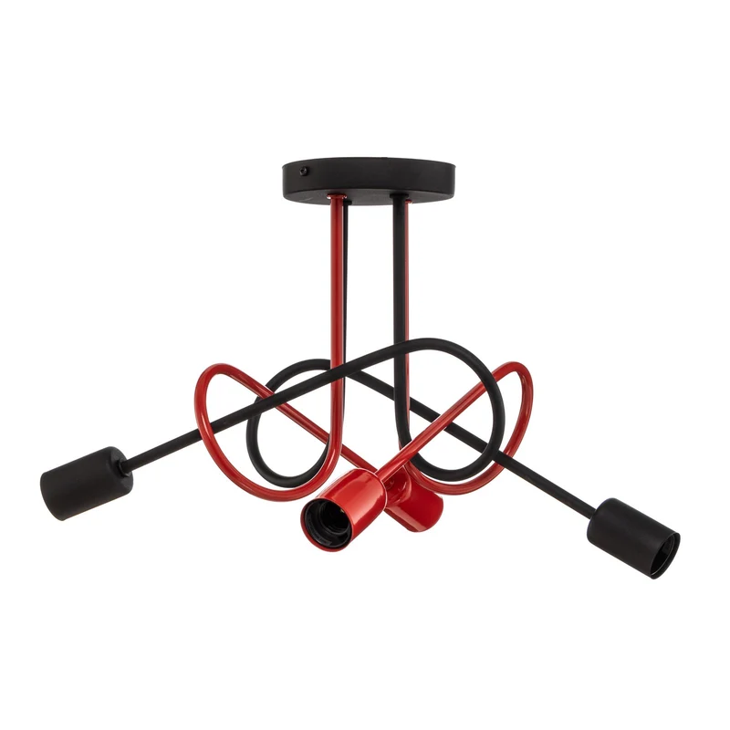 B-Ware HELAM Deckenleuchte Lampe Cambridge schwarz rot 4-flg E27 Eisen Wohnbeleuchtung