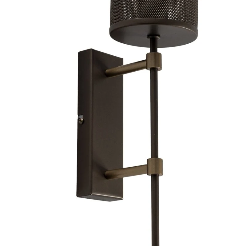 B-Ware Wandleuchte Wandlampe titan E27 LED Stahl 48 cm Höhe titanfarben Lampe Spot