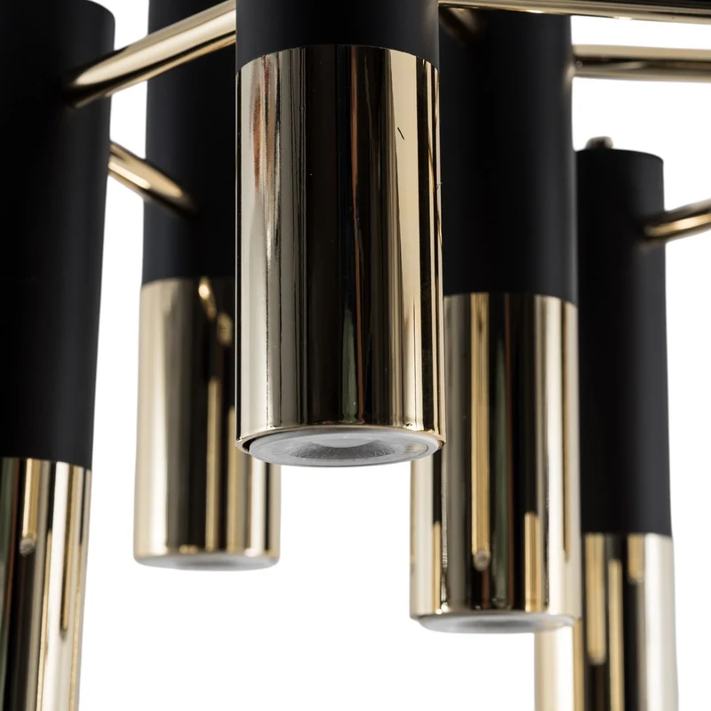 B-Ware Orino Deckenleuchte Lampe Beleuchtung GU10 Metall schwarz gold 7 flammig Modern