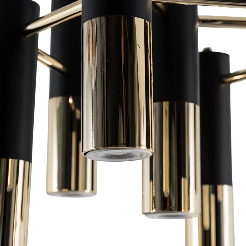 B-Ware Orino Deckenleuchte Lampe Beleuchtung GU10 Metall schwarz gold 7 flammig Modern