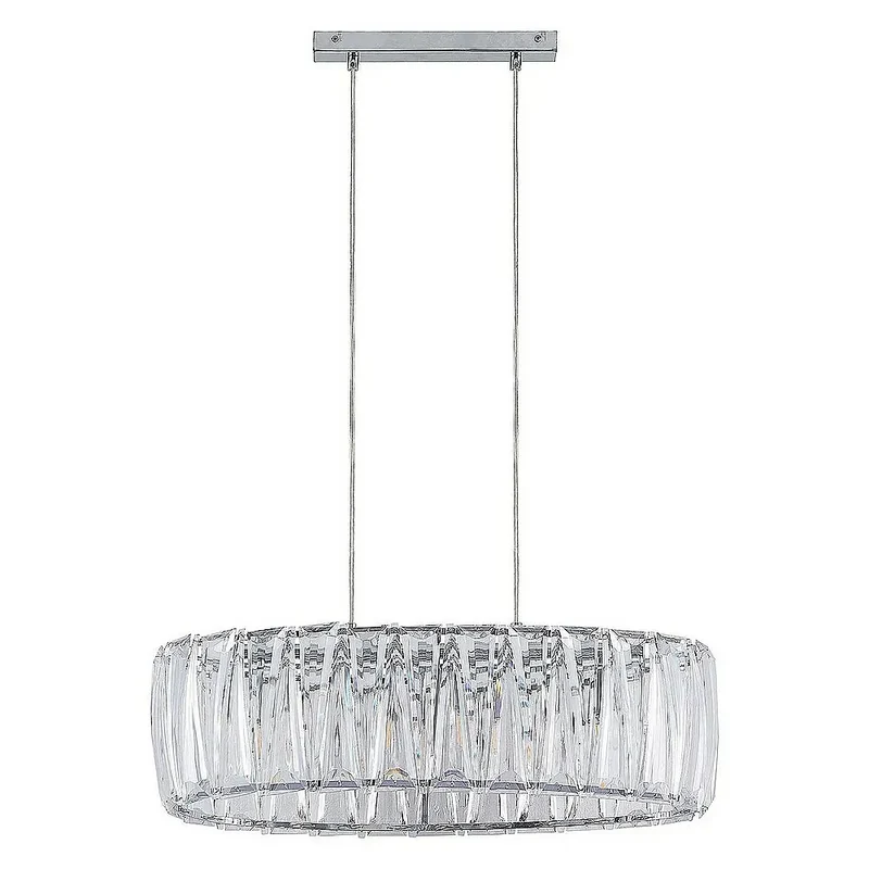 B-Ware Lindby Pendelleuchte Hängelampe Sofia transparent chrom Kunststoff E14 LED Lampe