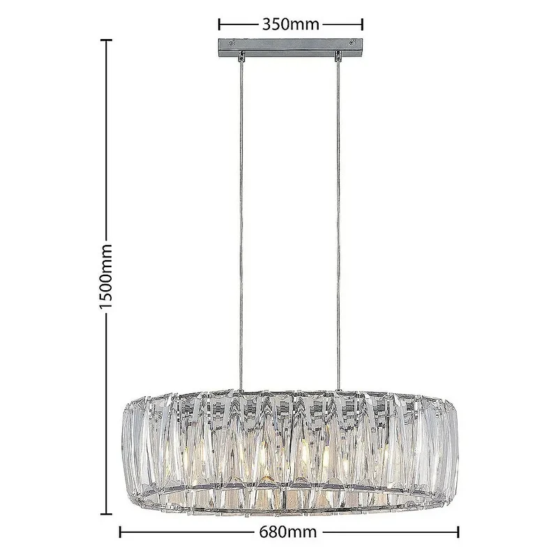 B-Ware Lindby Pendelleuchte Hängelampe Sofia transparent chrom Kunststoff E14 LED Lampe